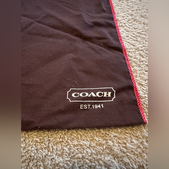 Coach brown dust bag red stitching - Picture 3 of 10